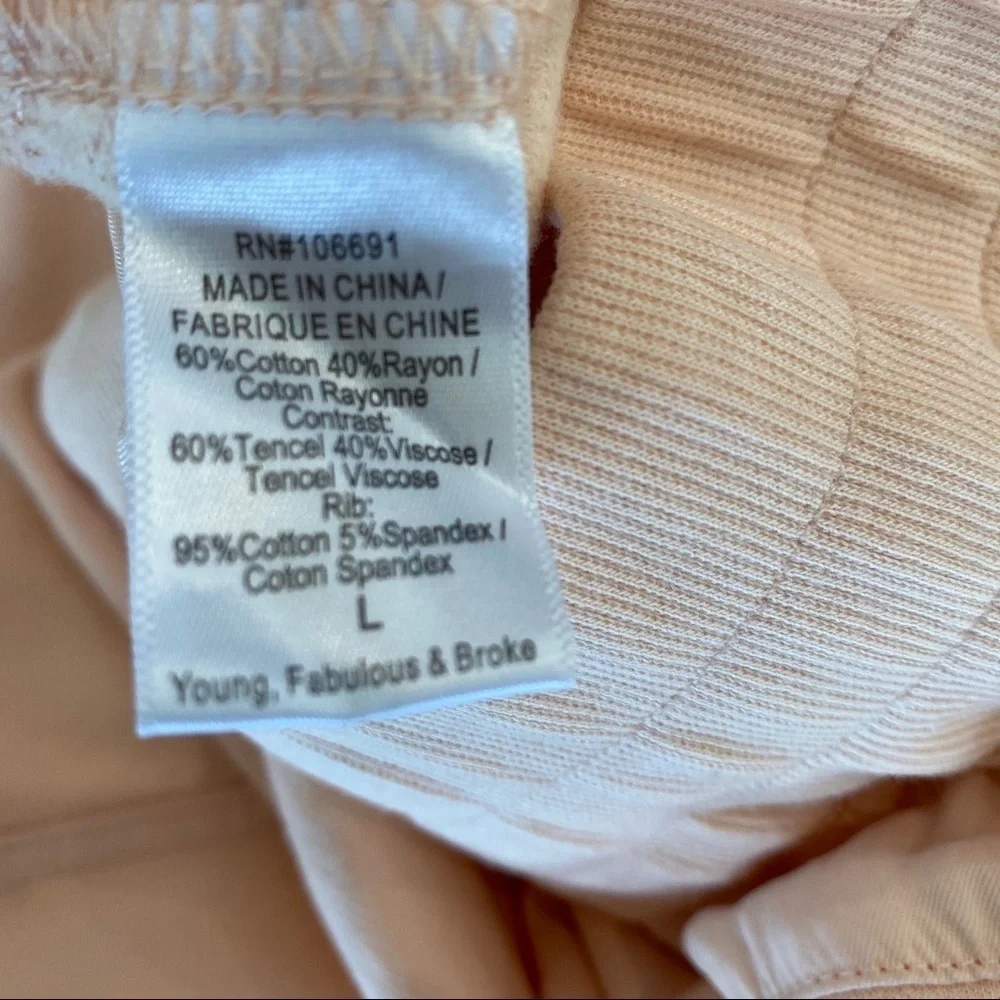 YOUNG FABULOUS & BROKE Peach Joggers Size L NEW - Picture 7 of 8
